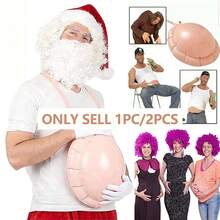 1pc/2pcs Inflatable Pregnant Belly, PVC Material, Realistic Pregnant Belly, Performance Prop, Party Entertainment Supplies, Fun Decoration - View 2