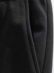 Versatile Solid Color Sports Jacket 2 Pieces Set For Men, Streetwear Daily Commute Fashion - Black - View 4