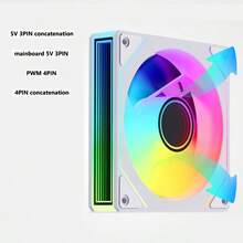12cm 安靜 ARGB 5V 3-Pin 桌上型電腦機殼風扇,鏡面無限鏡設計,適用氣冷與水冷散熱器通風 - 查看 11