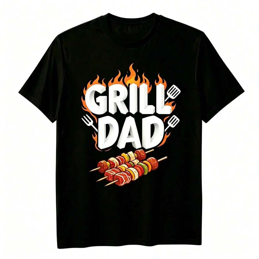 Camiseta cómoda de uso diario con diseño de barbacoa para papá - Blanco - Ver 1
