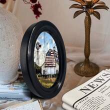 1pc 3D Black No-Drill Photo Frame, Gothic Oval Photo Frame, Suitable For Home Decor, Office Decor, Holiday Decor - 18 - View 5