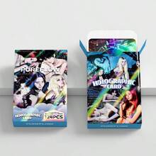 PUREFLOW 激光全息照片卡 60 张 Lomo 卡 + 64 张贴纸 粉丝周边礼品 - 彩色 - 查看 3