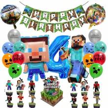 New Steve Pixel World MC-Themed Party Blue Number Balloon Set For Birthday Party Decorations - View 18