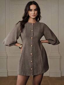 Women Midi Dresses - Blue - View 4