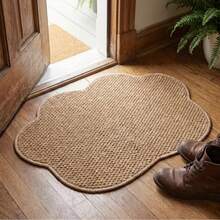 1pc Faux Jute Rug, Living Room Carpet, Area Rug, Small Area Rug, Mat, Home Decor, Large Living Room Carpet, Round Rug, Living Room Home Decor, Room Decor, Washable Carpet - Multicolor 8 - View 4