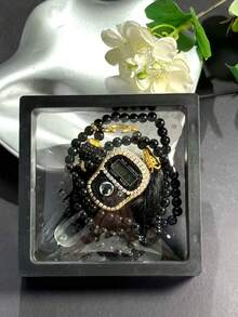 1 buah Kalung Penghitung Manik-manik Doa Muslim Islami, 99 buah Mutiara Imitasi 6mm, Tersedia 8 Warna, Aksesori Wanita Modis, Dengan Fungsi Penghitung, Gaya Minimalis, Kemasan Kotak Hadiah Ideal - Beraneka warna - View 2