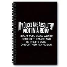 波希米亞風黑色封面螺旋筆記本，橫線頁，印有「My Ducks Are Definitely Not In A Row」字樣，適合個人規劃與生活記錄，理想的朋友、家人或摯愛禮物，學校用品 - A - 查看 4