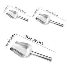 1/3pcs Heavy Duty Stainless Steel Ice Scoop - Thick & Durable Multi-Purpose Serving Spoon/Scoop With Ergonomic Handle, Large Curved/Pointed Design, Suitable For Ice, Pet Food, Grains, Flour, Popcorn, Sugar, Beans, Rice - Ideal For Kitchen, Freezer, Pet Food - Easy To Clean & Scratch-Resistant Design - Suitable For Home Or Commercial Use - Heavy Duty Construction, Long-Lasting, Multi-Purpose Serving - Multicolor - View 16