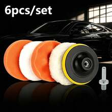 6pcs Car Waxing Tool Set Sponge Polishing Machine Angle Grinder Polishing Disc Tool Full Set Round Polishing Tool - A - View 4