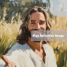 1 pieza/Set Arte de pared en lienzo vintage de Jesucristo, Póster de lienzo del Salvador sonriente, Impresión de pintura al óleo de figura bíblica, Decoración para sala de estar, dormitorio, oficina, Regalo religioso para creyentes, Sin marco incluido - Retro - Ver 6