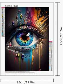 Splatter Eyes 卡通家庭 5D 新鑽石畫馬賽克鑽石貼紙 現代藝術 全圓壁掛裝飾 家居客廳裝飾畫 手作貼紙 - 套裝 - 查看 3