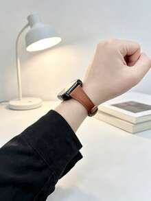 1件女款時尚皮革智慧手錶錶帶，相容於 Redmi Watch 5 Lite/Active、Watch 6、Watch 5，手錶錶帶，相容於 Watch 4，腕帶配件，相容於 Mi Band 8pro/9pro - 棕色 - 查看 4