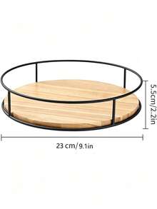 Rotating Round Wooden Storage Rack, Suitable For Desktop And Cabinet Organization, Ideal For Kitchen, Bathroom And Home Decor, With 360° Rotating Turntable Storage Rack, Suitable For Displaying Bottles, Cans And Small Items - View 14