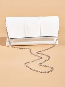 Women's Handbag, Fashion Handbag, Evening Bag, Portable Makeup Bag, Wallet-Style Handbag, Perfect For Business Travel Or Daily Use. This Bag Comes With A Detachable Shoulder Strap, Suitable For Weddings, Balls, Parties And Various Holiday Gatherings, Also A Great Gift Choice. - White - View 2