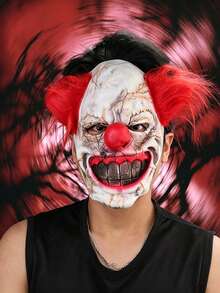 Adult Horror Killer Clown Mask, Scary Halloween Clown Mask With Red Hair, Suitable For Halloween, Carnival, Costume Party And Horror Themed Events, Ideal Holiday Gift For Family And Friends - Multicolor - View 8