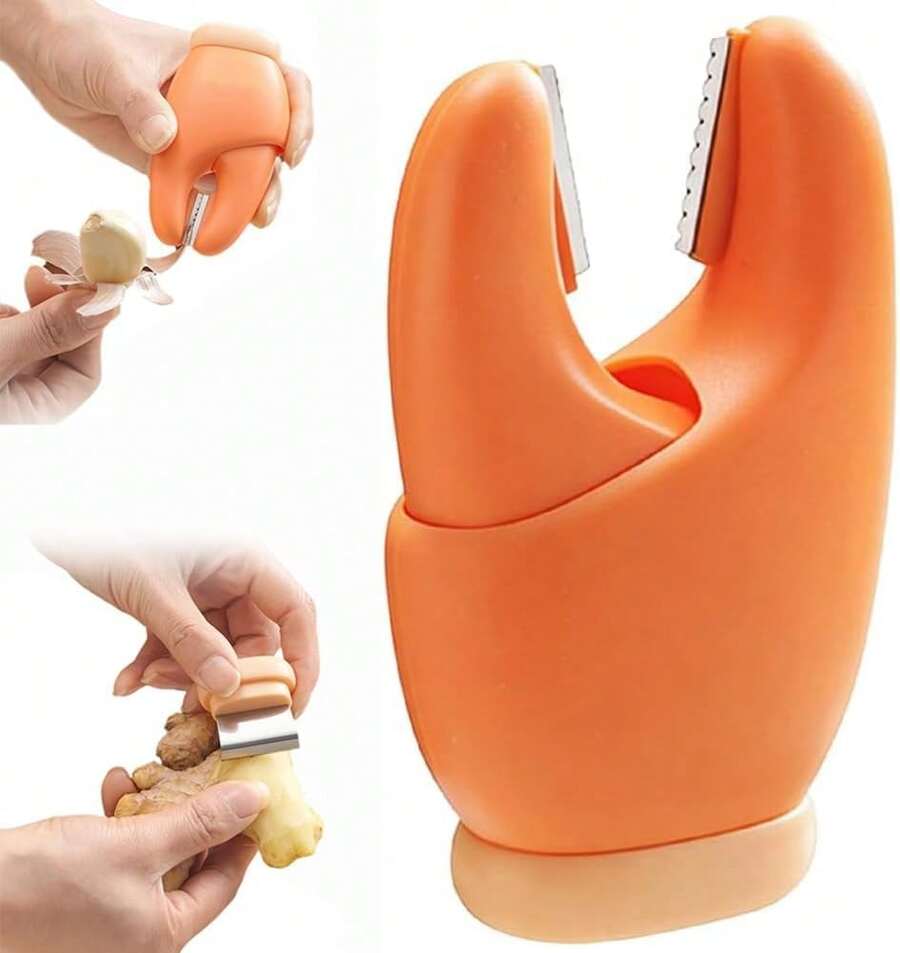 Manual Garlic Peeler 2 In 1, Crab Shaped Garlic Skin Remover Tool, Non Slip Grip Stainless Steel Blade For Ginger Small Fruit, Home Essential - 1 - View 1