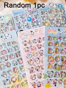 Pegatinas Lindas de Panda para Alivio del Estrés con Relieve 3D Decoración para Manualidades Infantiles Regalo Adorno - Multicolor - Ver 10