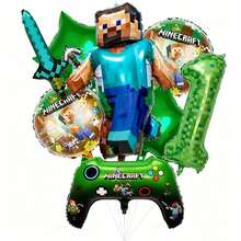 New Square World Steve Pixel World MC Theme Party Digital Balloon Set Birthday Party Decoration Balloons - View 20