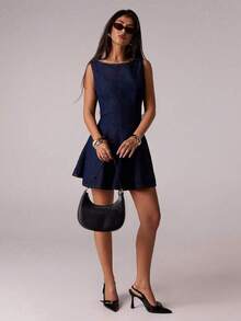 Women Midi Dresses - Blue - View 6