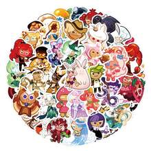 55pcs Bakery Themed Cute Cookie Figure Sticker Set, Anti-Fade Waterproof Decor Decals, Reusable Self-Adhesive Stickers For Phone Case, Backpack, Suitcase, Party Favors, Fan Gathering & Bulk Craft Giveaways. - Multicolor - View 7
