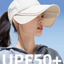 Women's Outdoor Summer Sun Hat, Wide Brim For Better Protection, Open Baseball Cap Style, Fully Covers Face - Black - View 1