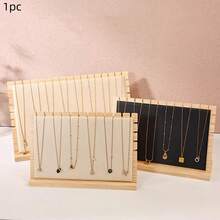 1 support d'affichage de pendentif de collier en bois amovible, présentoir à bijoux, support robuste, accessoire d'exposition, affichage et rangement, convient pour des occasions comme Noël, peut être utilisé dans les chambres, les salles de maquillage, les comptoirs à bijoux et en toute saison. - Support collier plaque support - Voir 6
