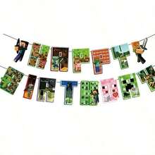 New Steve Pixel Block MC Theme Party Decoration Balloon Set Birthday Party Decor Props Balloons - View 6