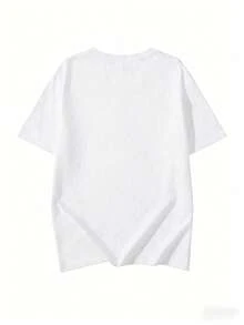 Domestic Shipping. 2026 Spring/Summer New Arrival: 200g 3732% Cotton Women's Short-Sleeve T-Shirt, Unisex, Relaxed Fit, Crew Neck, Korean Style Casual Top. - White - View 2