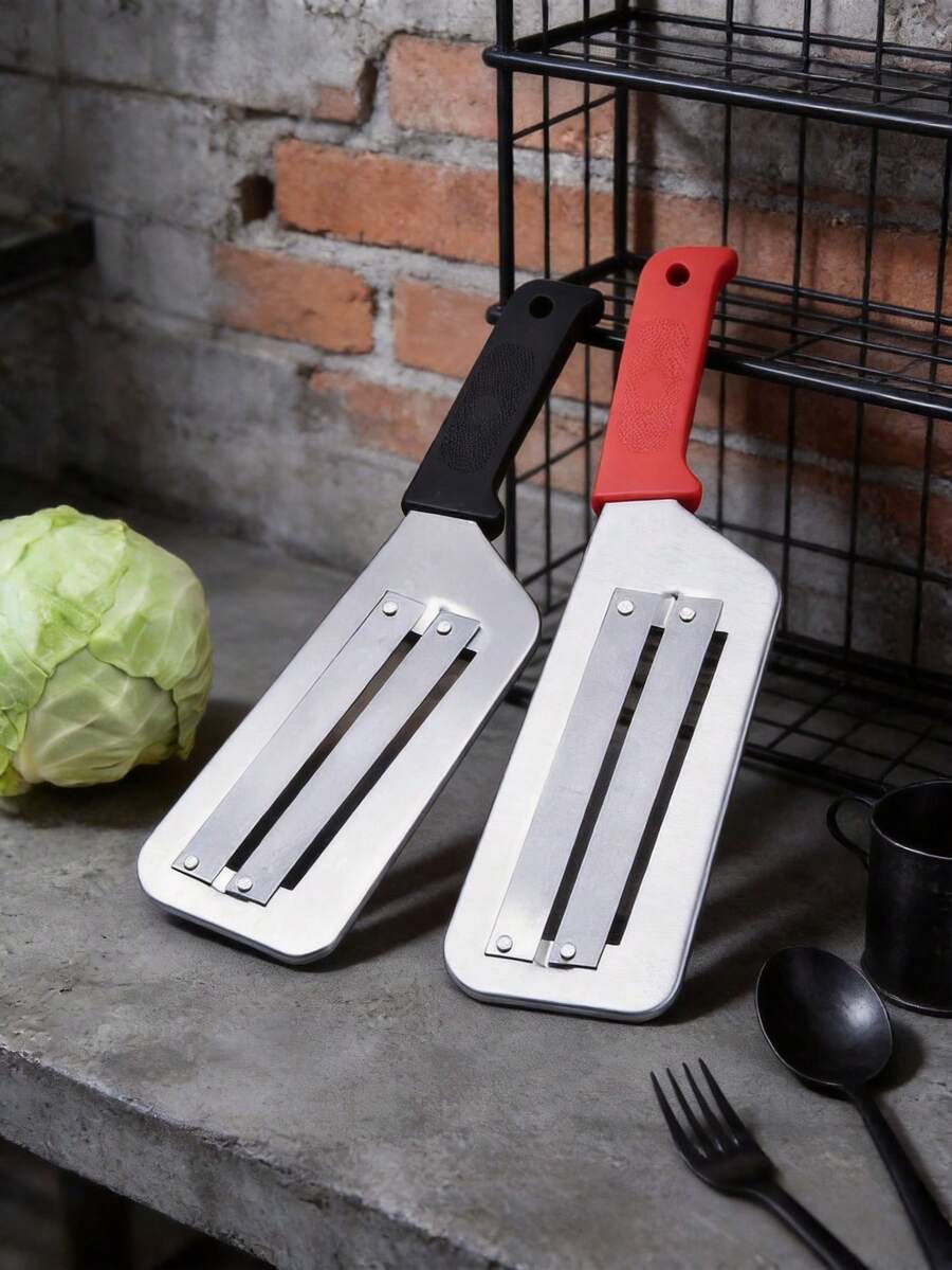1 pieza Cortador de verduras simple y duradero de doble cabezal en color gris plateado, pelador y rebanador de rápido rallado y rebanado para col, zanahoria, ensalada casera, encurtidos, herramienta de preparación de comidas, fácil de limpiar, accesorios de cocina, regalos para el Día de la Madre y el Día de San Valentín
