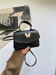 Tas Tangan Wanita Modis Gaya Baru Retro Serbaguna Tas Selempang Tas Bahu Bertekstur - Hitam - View 9