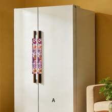 2pcs Floral Pattern Refrigerator Door Handle Covers, Door Handle Protector, Anti-Slip Anti-Oil Dust Cover For Refrigerator And Microwave, Suitable For School, Office, Home, Travel - Multicolor - View 4
