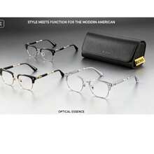 Men's Premium Metal Browline Glasses, 2026 Light Eyeglasses, Retro Half Rim Eyewear With Vintage Carved Temples For Daily & Business - 透明銀色 - 查看 4