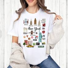 New York City Landmarks T-Shirt East Coast Souvenir Tee - 款式 - 查看 1