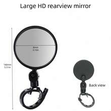 Bicycle Rearview Mirror, 360° Adjustable Handlebar Convex Mirror, High Definition Wide Angle Cycling Rearview Mirror, Suitable For Electric Bicycle, Scooter, Mountain Bike, Road Bike Cycling Accessories, Bicycle Riding Equipment, Universal Reflective Mirror - Black - View 12