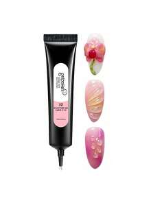 15ML 3D Sculpting Gel For Nail Designs And DIY Nail Art - Clear Gel Polish For Drawing, Molding, Sculpture And Decoration With Nail Rubbing Strips Nails - 無色 - 查看 1