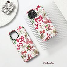 [Ships From Germany/France/Spain/Italy] Phone Case - Christmas Bow Pattern 2-In-1 Screen Protector, Stylish Protective Case, Valentine's Day Gift, Compatible With Apple 11-17 Pro/Max/Plus/Air And Galaxy S21-S26 Ultra, Drop-Proof, Wear-Resistant, Anti-Yellowing, Perfect Gift - 1 Image - View 4