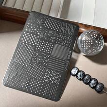 Placa de Carimbo de Arte de Unhas Folha Única, Coleção de Vários Padrões Incluindo Estrelas, Pontos, Fogos de Artifício e Linhas, Use com Carimbador de Unhas e Raspador para Transferir Rapidamente Designs para as Unhas, Arte de Unhas DIY em Casa para Lazer, Replicação Rápida em Lote de Estilos de Unhas Iguais para Estações de Trabalho de Salão de Unhas Offline - Multicolorido - Visão 7