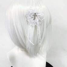 1件裝龐克十字眼罩配件，甜酷蘿莉塔暗黑哥德風蝴蝶結Cosplay飾品，復古蕾絲十字眼罩，次文化辣妹Cos動漫展拍照裝飾眼罩，暗色蕾絲滾邊十字眼罩，萬聖節派對動漫裝扮眼罩 - 彩色 - 查看 3