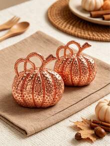 1pc/4pcs/6pcs/12pcs Thanksgiving Autumn Napkin Rings - Gold, Silver, Bronze Pumpkin Napkin Rings, Gold, Silver Maple Leaf Napkin Rings - Autumn Thanksgiving Halloween Dinner Table Decor - Multicolor - View 22