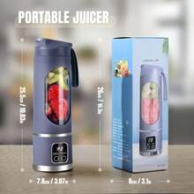 10 Blades Electric Portable Blender | Digital Display USB Rechargeable Juicer | No Filter Ice Crusher For Smoothies Shakes Fresh Juice - Multicolor - View 10