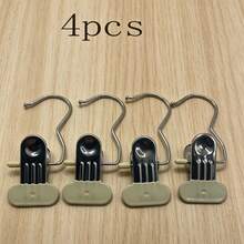 4pcs Multi-Functional Non-Slip Mark-Free Hanging Clothes Clips, Strong Grip Anti-Slip Clothes Clips, Wardrobe Storage Drying Multi-Use Clips / No-Drill Wardrobe Hat Storage Rack, Home Metal Hooks, Space-Saving / No-Drill / For Underwear Drying Rack, Tie, Camisole, Scarf, Belt, Bathroom, Bedroom, Closet, Wardrobe, Home, Dorm Storage Rack, Clothes Clips With Hooks, Soft Rubber Non-Slip Clothes Clips - Multicolor - View 14