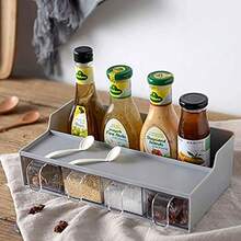 Multifunctional Spice Jar Condiment Box Kitchen Spice Storage Bottle Transparent Salt Pepper Cumin Powder Box Tools Drop Ship - Multicolor - View 3
