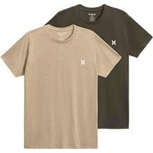 Hurley Men's 2 Pack Cotton Crewneck Short Sleeve T-Shirt - Khaki Heather/Cargo - View 1