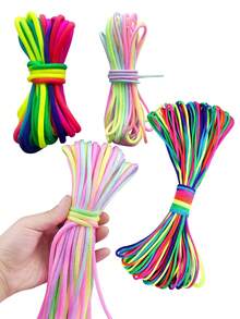 2mm/4mm Diameter, Rainbow Paracord, DIY Rope, Bracelet Weaving Rope, Outdoor Camping Rope, - Multicolor - View 4