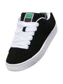 Tênis casual feminino masculino skatista - Preto Bco XL - Visão 2