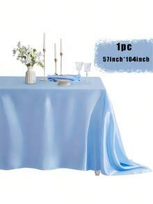 1 块缎面矩形桌布，光滑布艺桌布，适合婚礼、派对、生日餐桌装饰，57.09 英寸 X 104.33 英寸（约 145 X 265 厘米），多色 - 彩色 - 查看 19