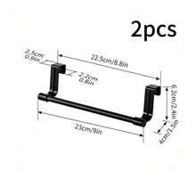 Stainless Steel Single Bar Towel Rack, Suitable For Kitchen And Bathroom, No Drilling Required, Towel Hanging Rod, Cabinet Door Hook - Multicolor - View 24