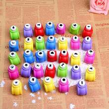 2/6/12pcs Mini Embossing Punch Set, Assorted Colors, Creative Portable Paper Cutting And Embossing Tools, Suitable For DIY Scrapbooking, Greeting Cards And Journal Decoration, Back To School, School Supplies - Multicolor - View 10