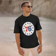 Phila-delphia-76ers Camiseta Hombre Algodón Suave y Elástica Cuello Redondo, Corte Ajustado Cómodo, Transpirable y Resistente Básica para Diario, Oficina o Salidas Casuales - Negro - Ver 2