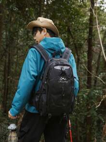 大容量戶外運動尼龍女款背包，多功能透氣登山包，多口袋輕量旅行包，反光條設計徒步包，便利行李包，適用於旅行、度假、登山、滑雪、徒步、露營，吸震效果，戶外運動，節日禮物，生日禮物 - 彩色 - 查看 11